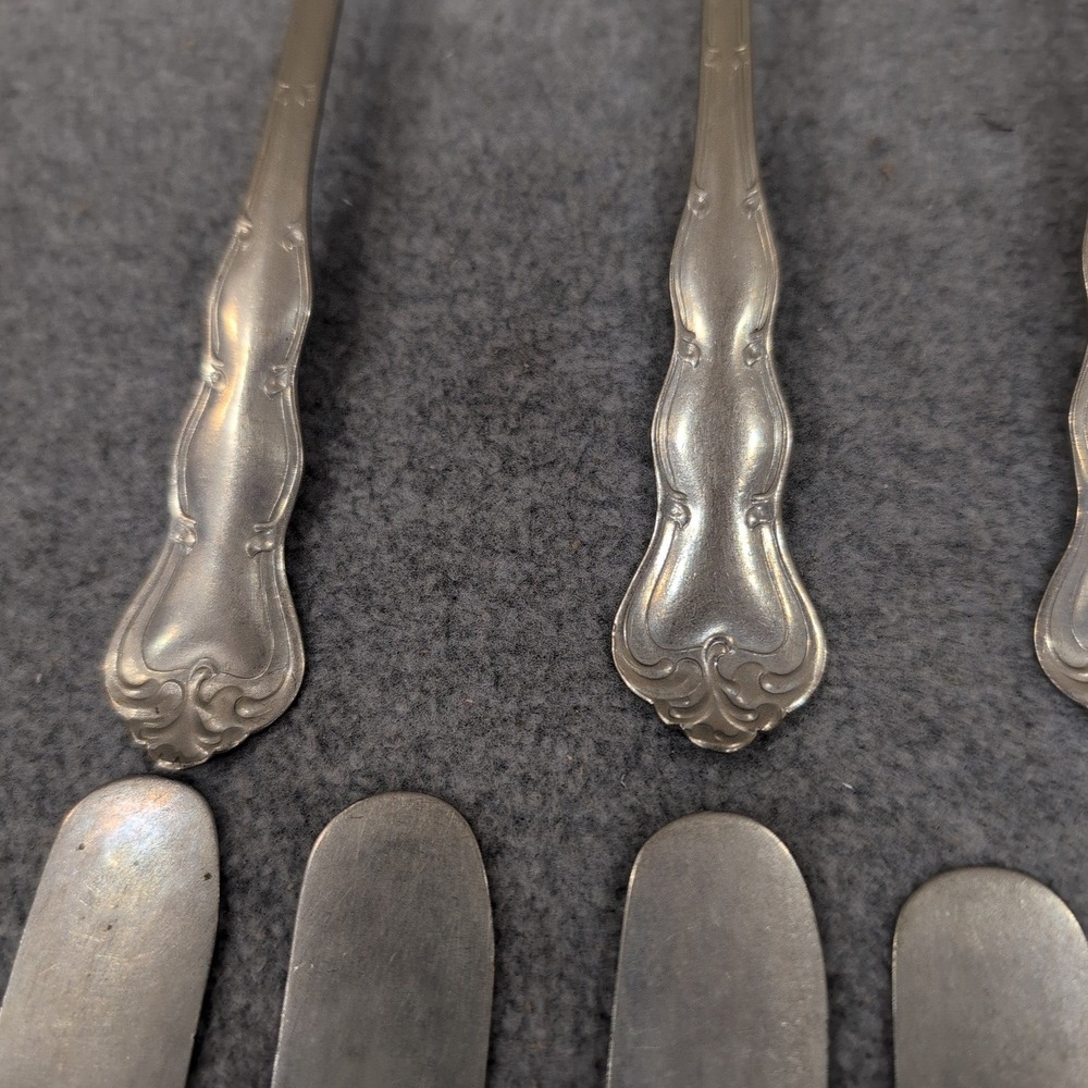 Crescent Nickel Silver Flatware Set 14pc Ornate Scroll Forks Spoons Knives - Picture 6 of 10
